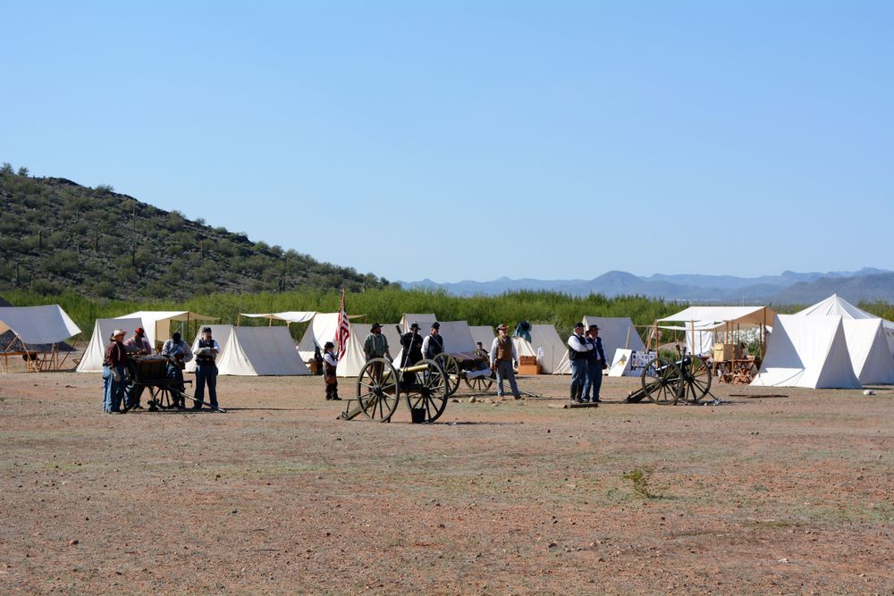 Camp tents at Pioneer Arizona Living History Museum
