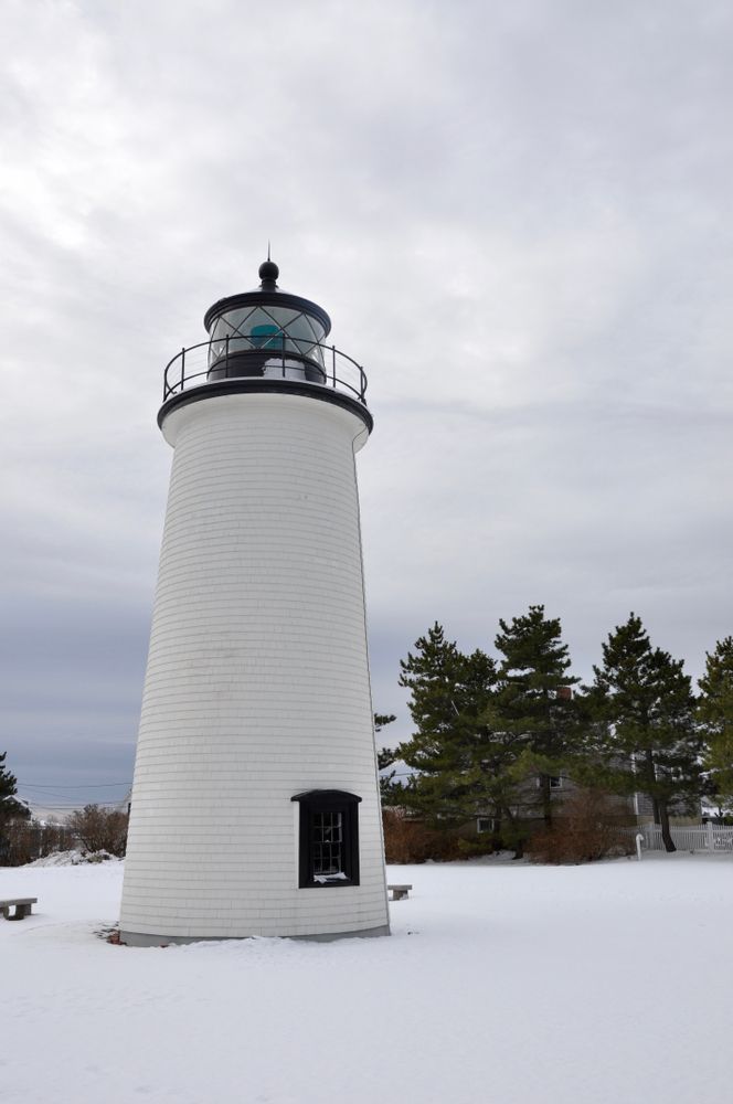 Plum Island Lighthouse during winter