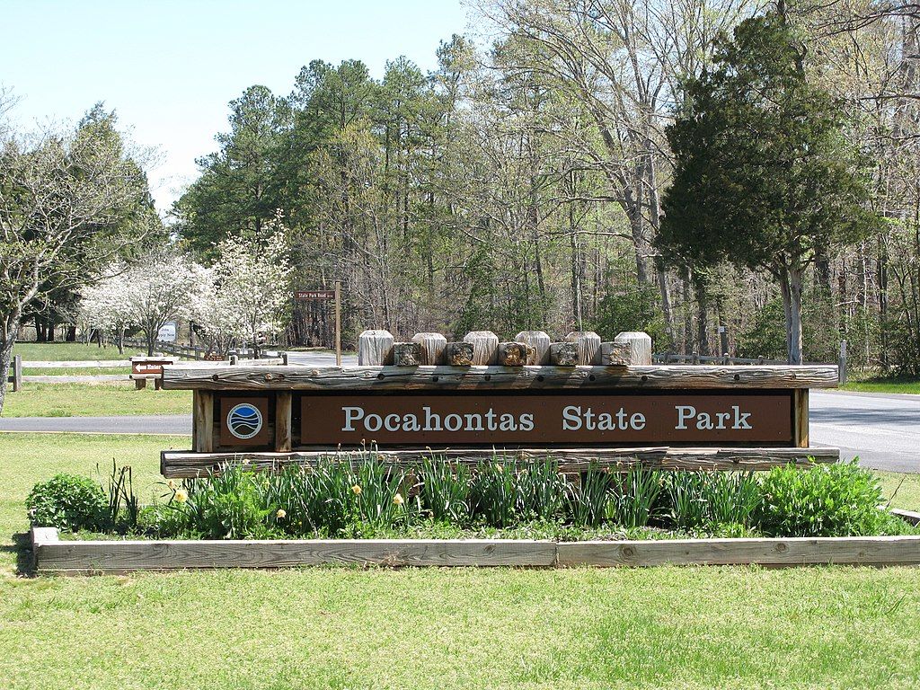 Signage of Pocahontas State Park