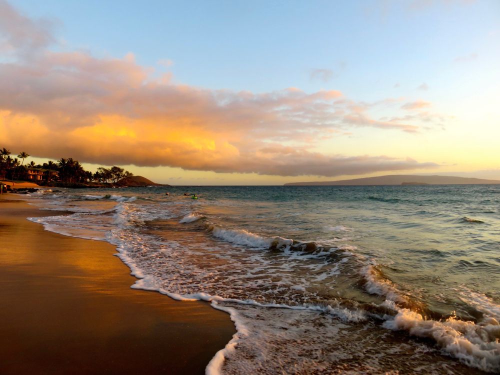 Vibrant sunset at Polo Beach