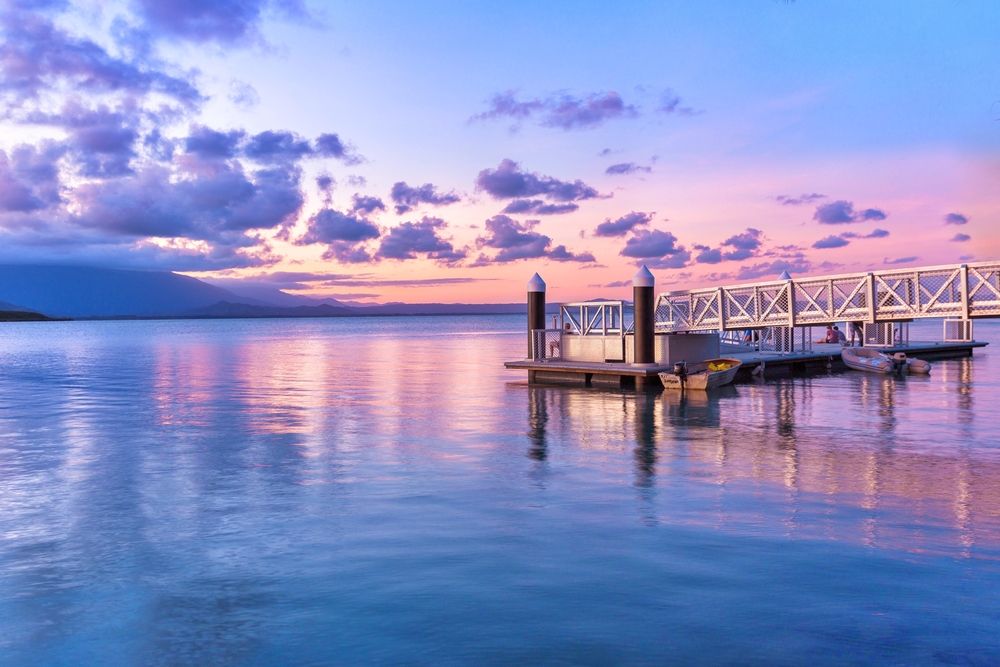 Colorful sunset over Port Douglas