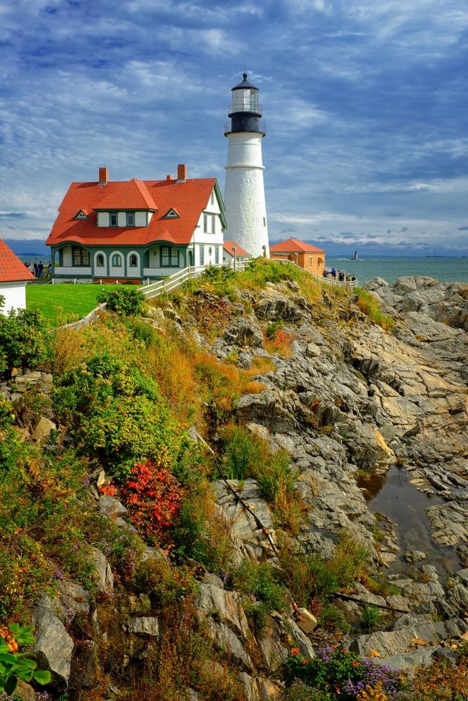 Scenic view of Portland Head Light
