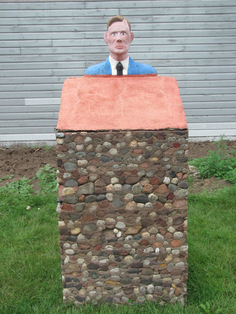 Human sculpture at Prairie Moon Sculpture Garden and Museum