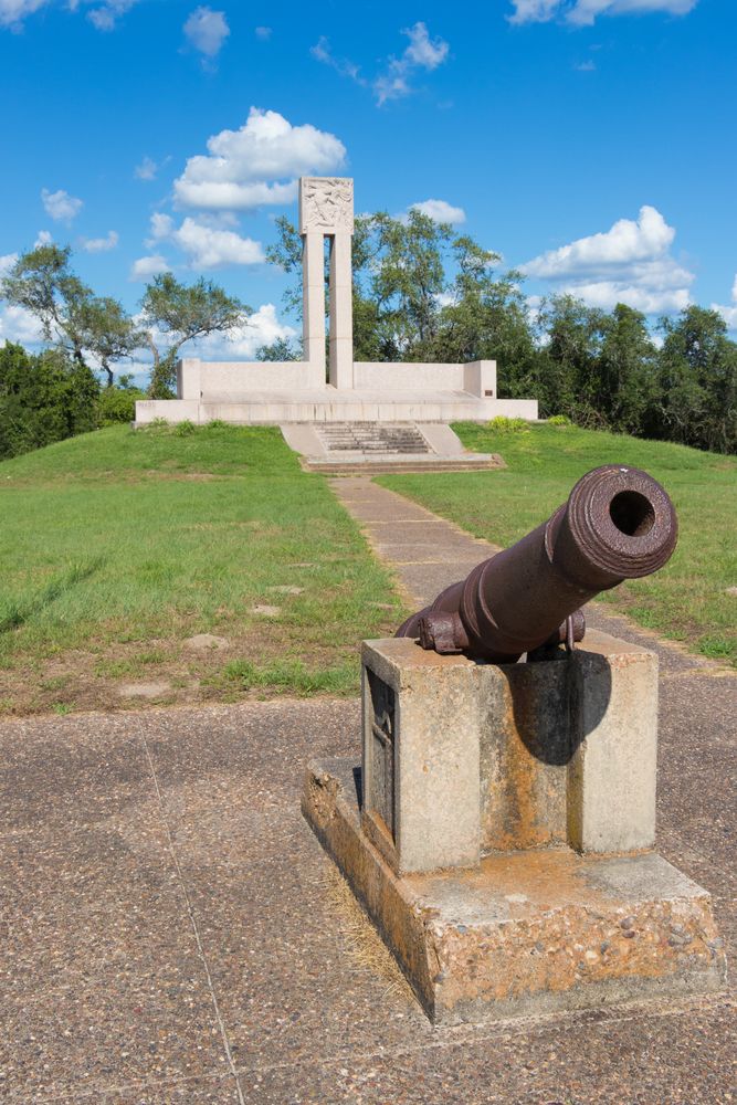 A cannon on the grounds of Presidio La Bahia