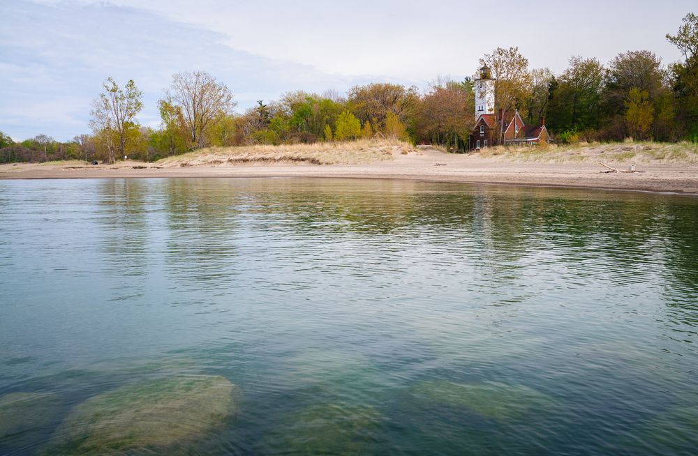 Scenic view of a lake at Presque Isle State Park