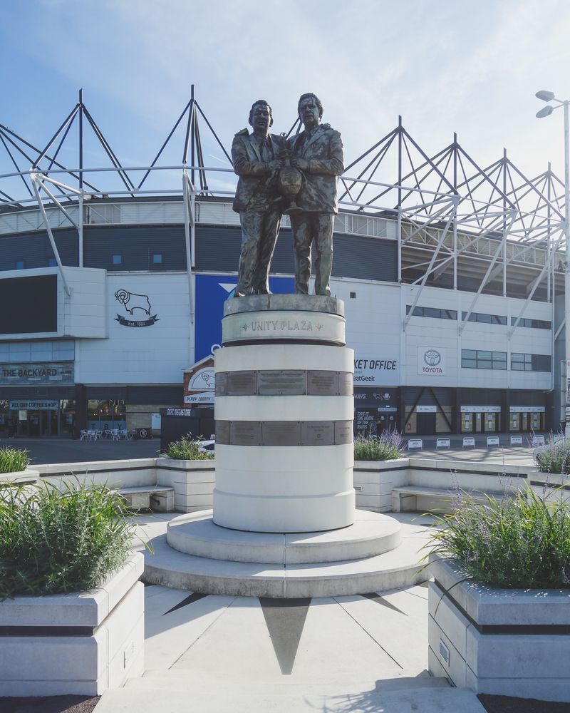 Statue in front of Pride Park Stadium