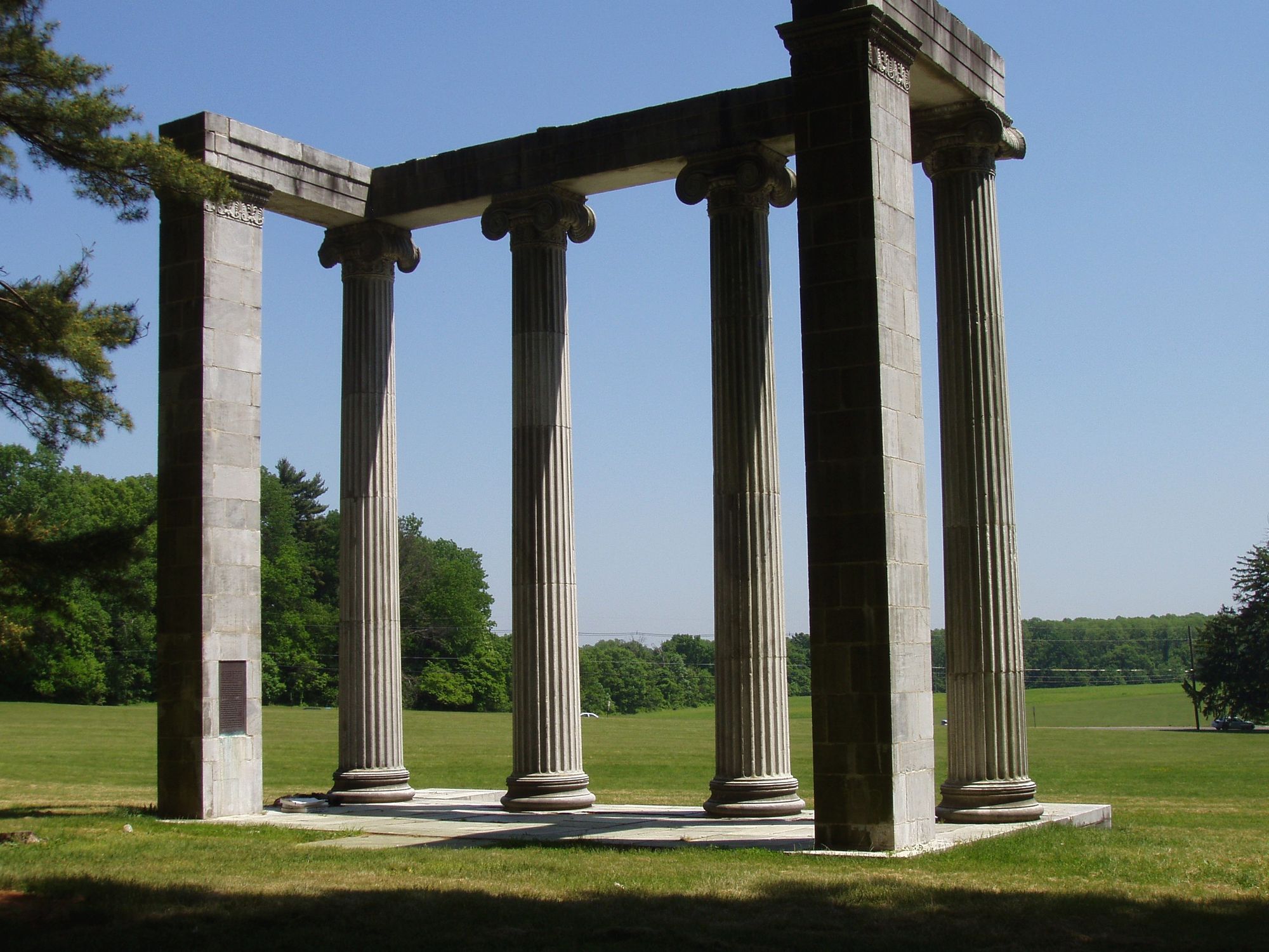 Tall columns at Princeton Battlefield State Park