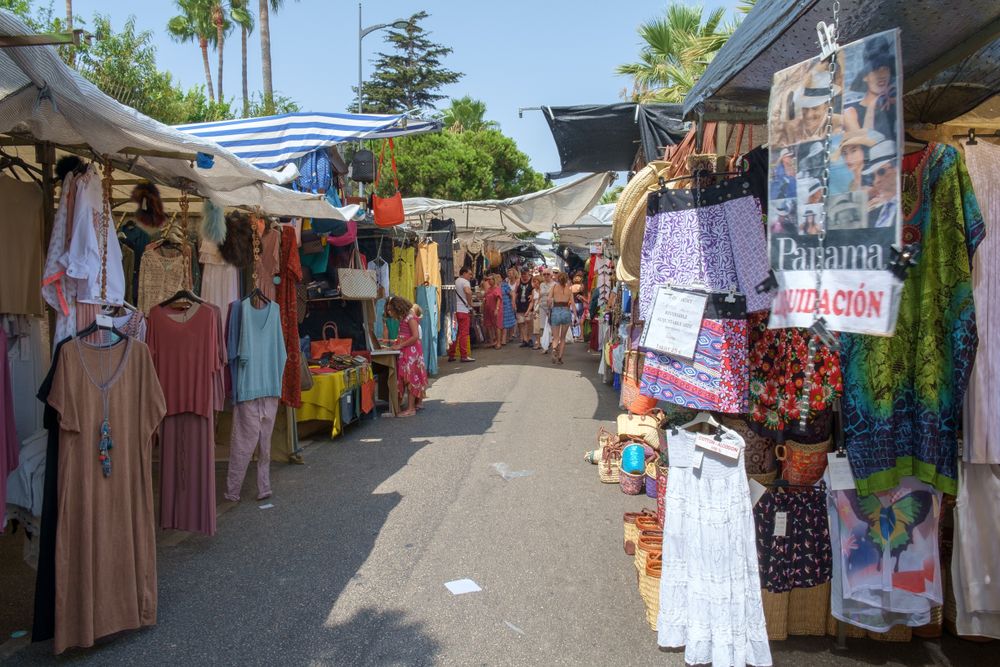 Clothes vendor at Puerto Banus Street Market