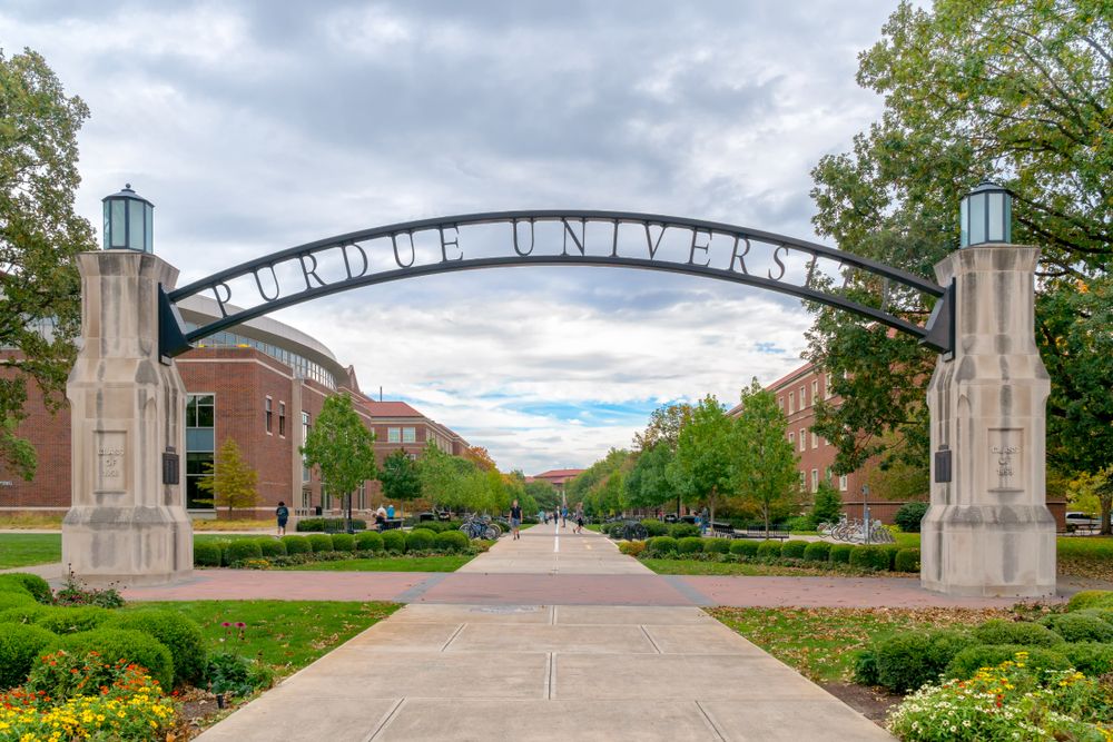 Entrance of Purdue University in Indiana