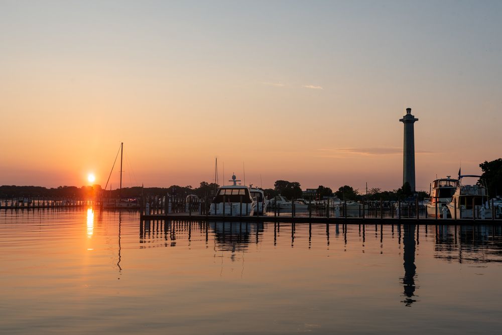Picturesque view of sun rise in Put-in-Bay