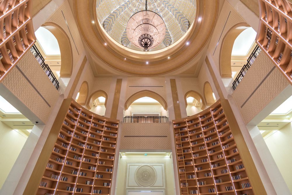 Gorgeous interior of Qasr Al Watan Library