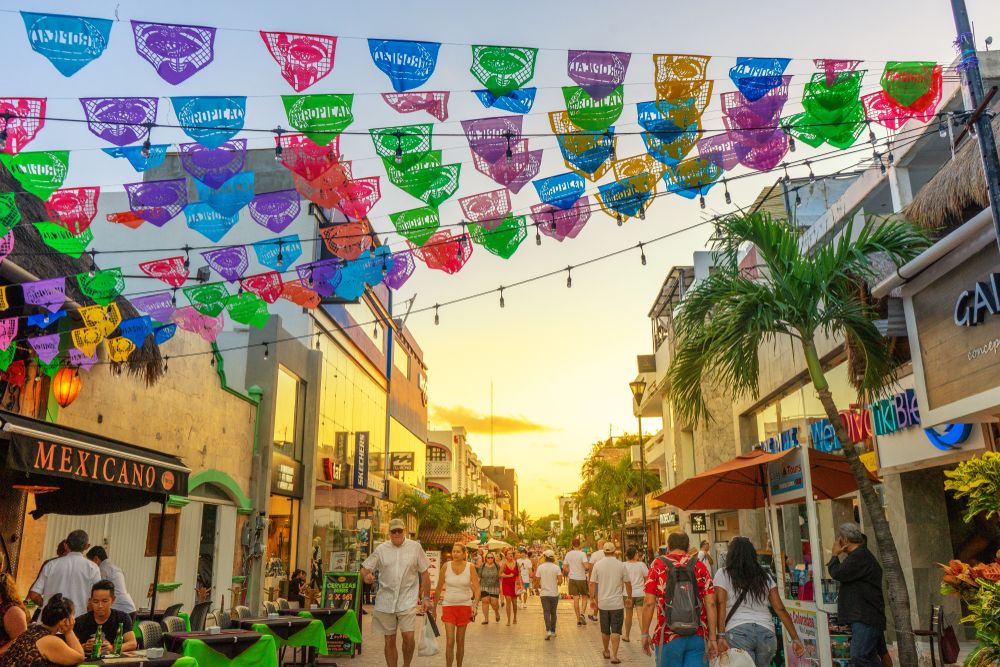People walking along Quinta avenida