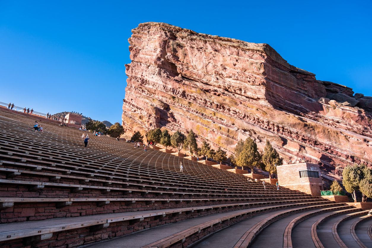 Daytime view of Red Rocks Amphitheatre