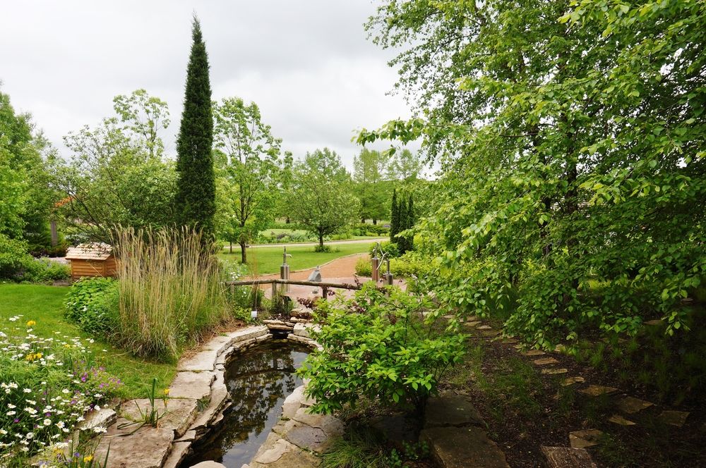 Lush greenery of Reiman Gardens in Ames, Iowa