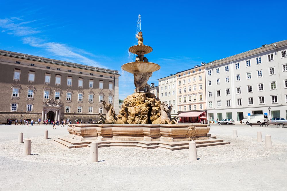 Residenzbrunnen Fountain on Residenzplatz square