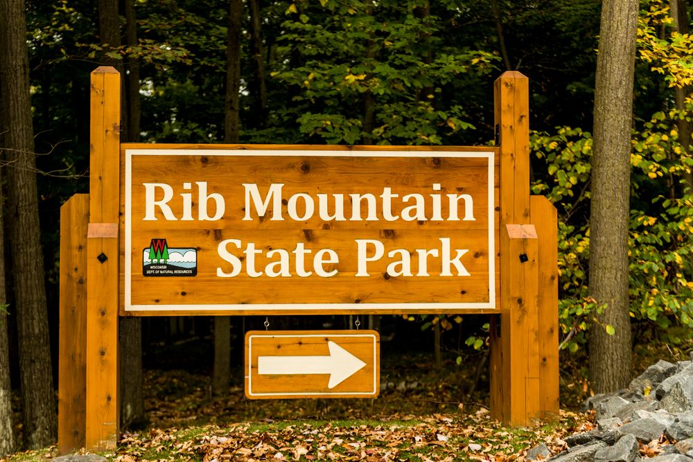 Sign board at Rib Mountain State Park