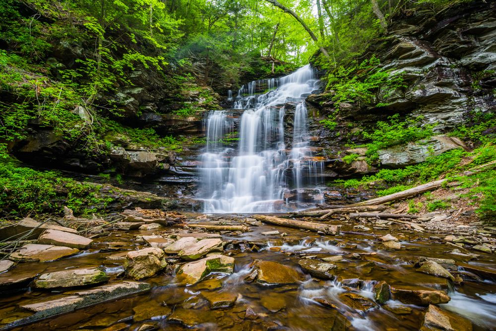 Scenic Ganoga Falls in Ricketts glen state park