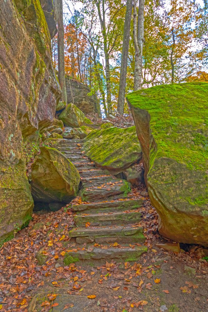 Stone steps at Rim Rock National Recreational Trail