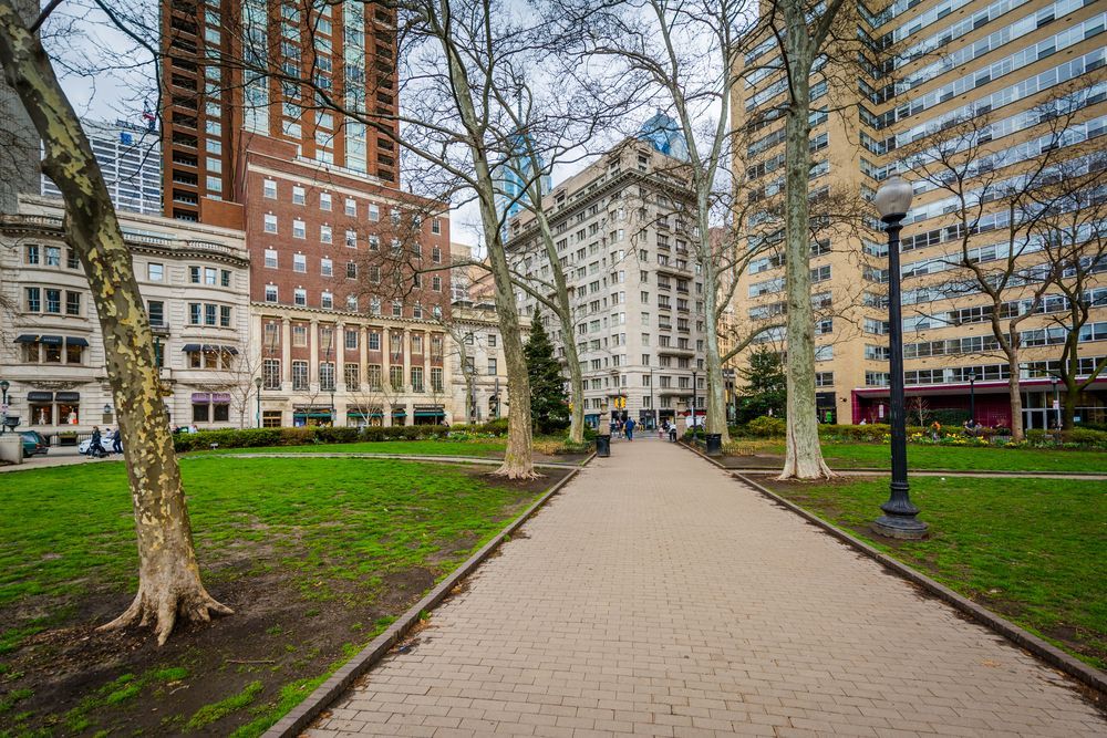 A trail at Rittenhouse Square