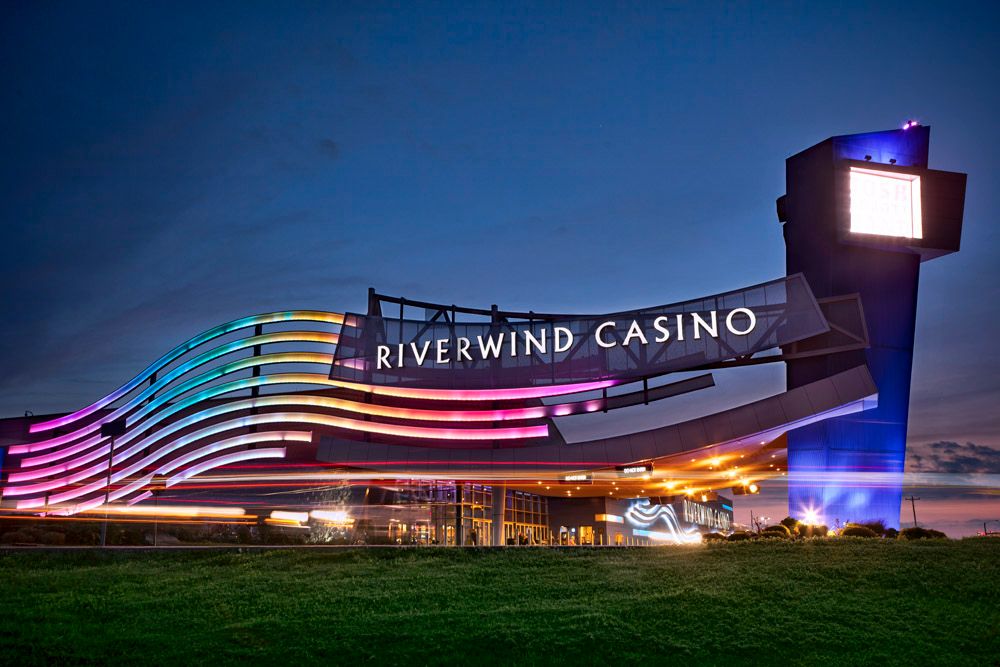 Colorful lights at Riverwind Casino