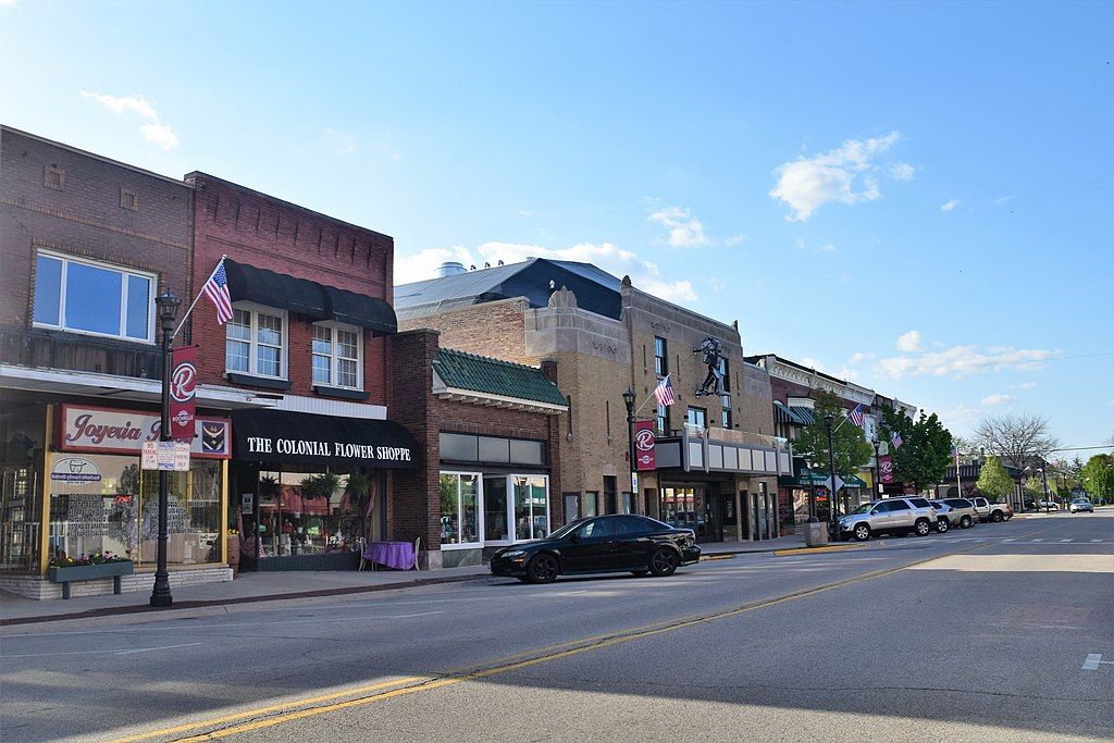 Buildings along Rochelle Downtown Historic District