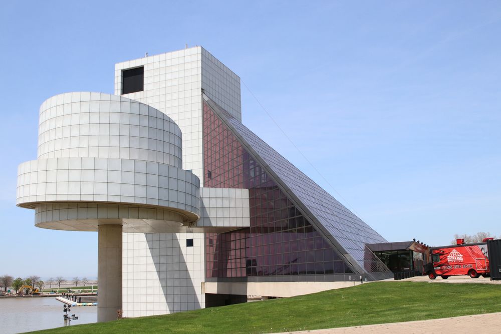 Exterior view of Rock and Roll Hall of Fame