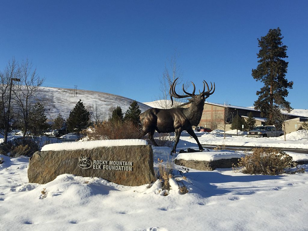 Welcome sign of Rocky Mountain Elk Foundation