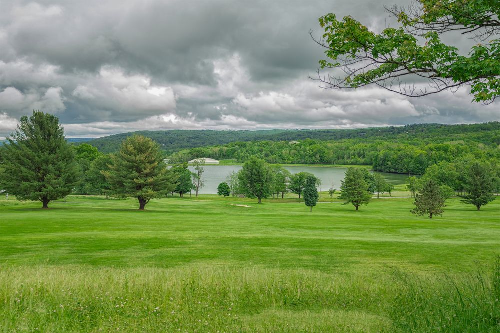 Beautiful green lawn at Roscoe Conkling Park