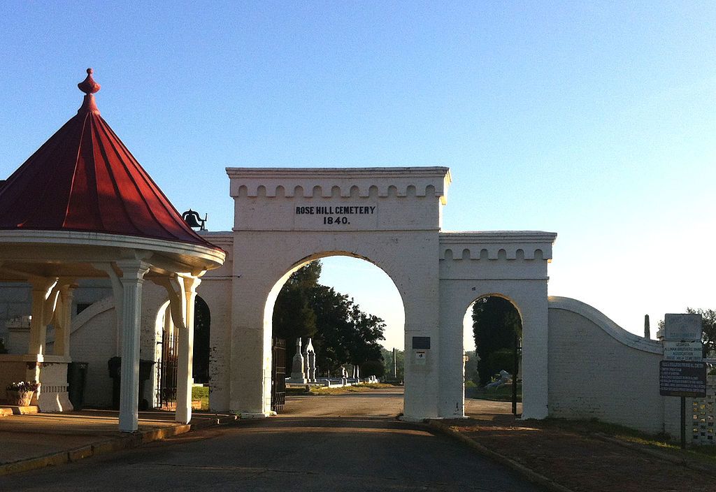 Entrance arch of Rose Hill Cemetery