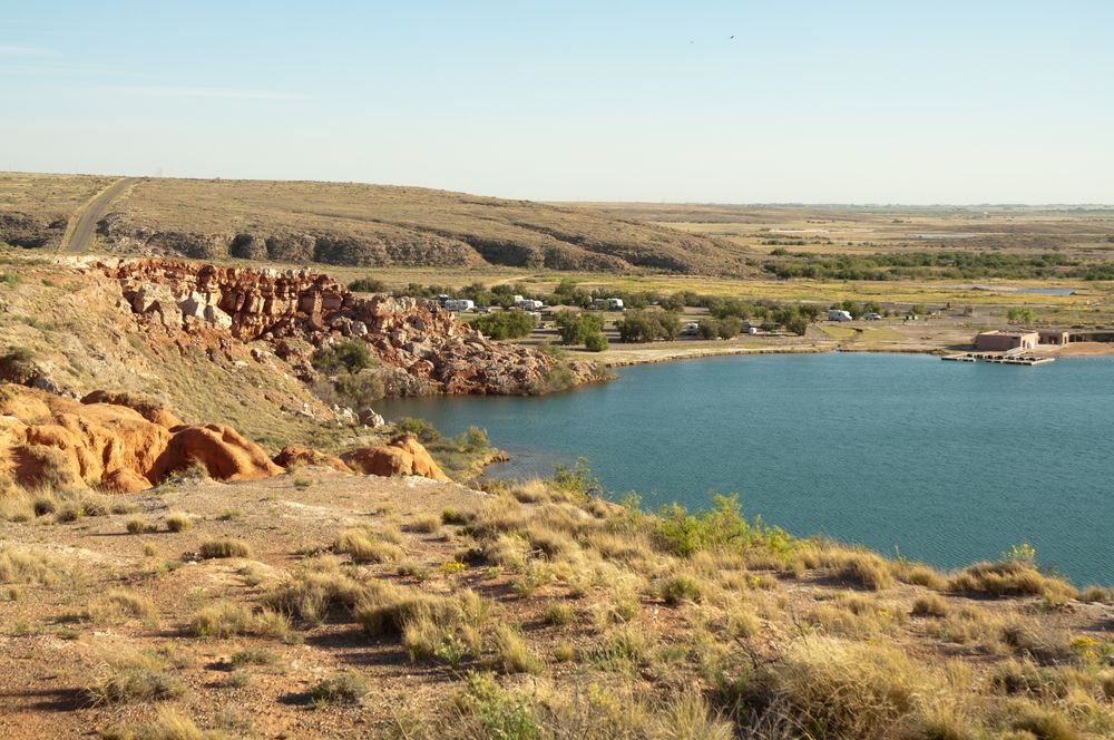 Scenic view of Roswell Bottomless Lakes