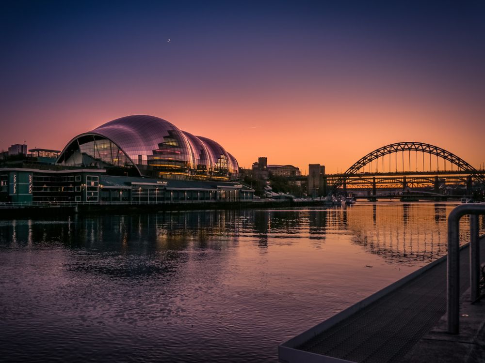 Sage Gateshead at dusk