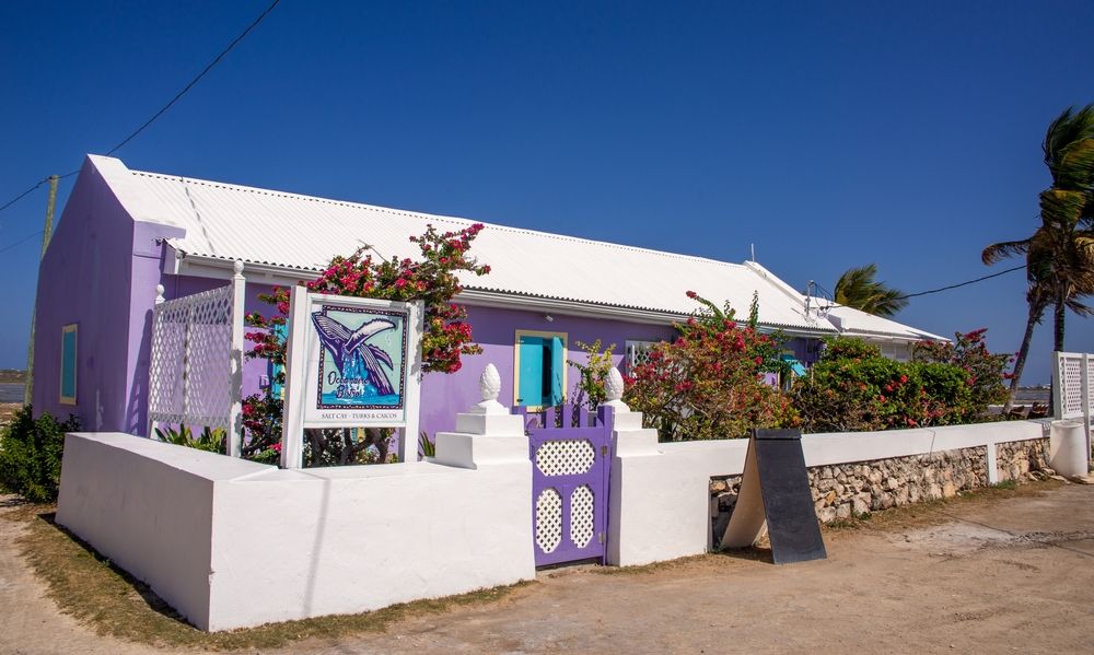 Colorful restaurant in Salt Cay