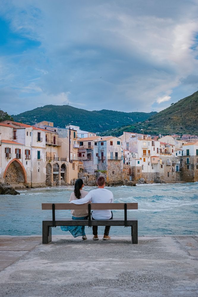 A young couple enjoying the views of San Vito Lo Capo