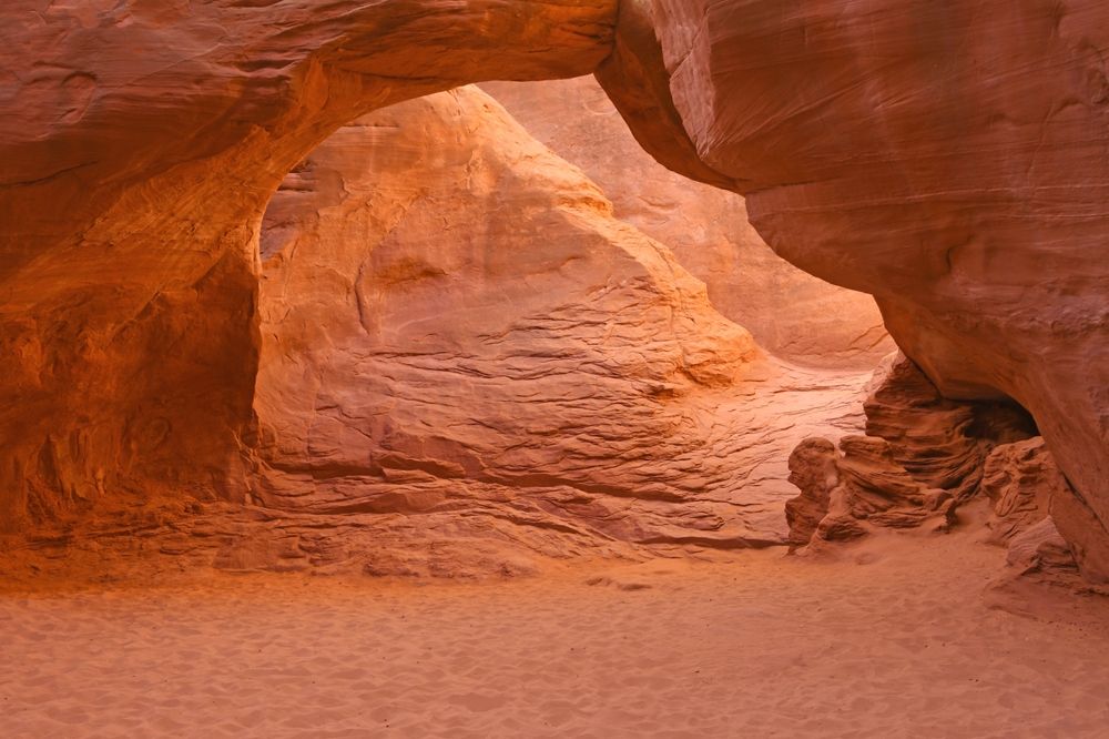 Closer view of Sand Dune Arch