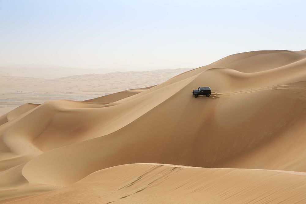 Jeep ride on the sand dunes at Abu Dhabi