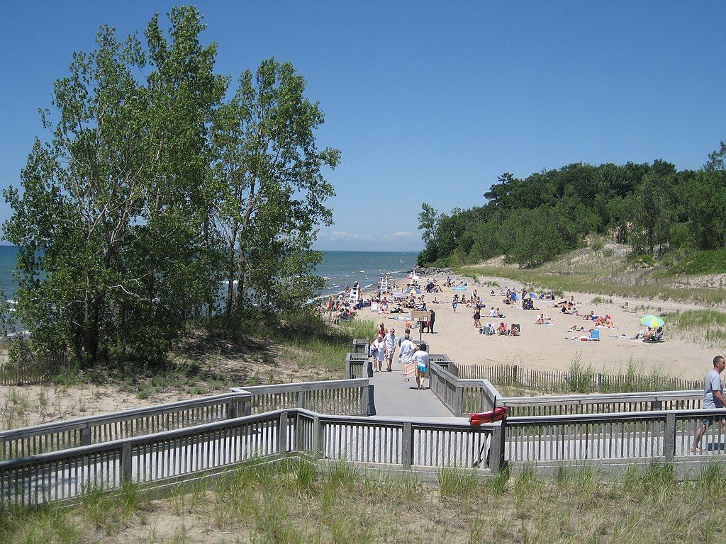 People enjoying their day at Sandy Island Beach State Park