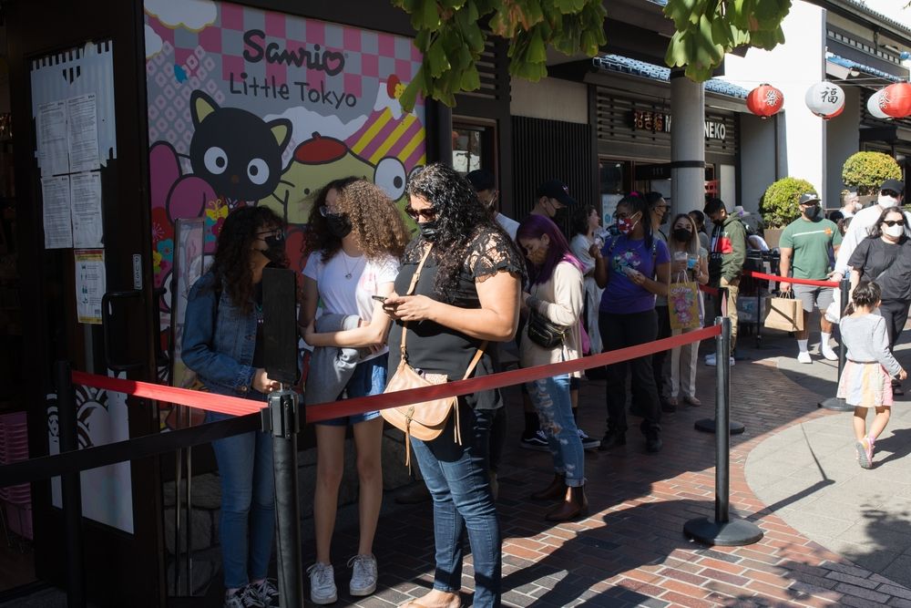 People waiting in a queue outside Sanrio Japanese Village