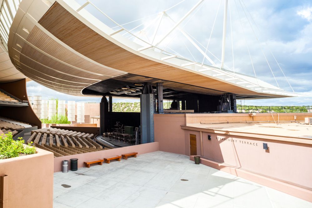 Exterior view of Santa Fe Opera