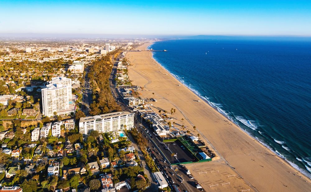 Aerial view of Santa Monica State Beach