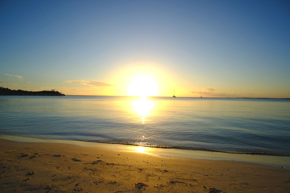 Vibrant sunset at Sapodilla Bay