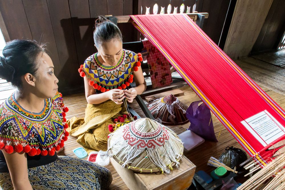 Weaving at Sarawak Cultural Village