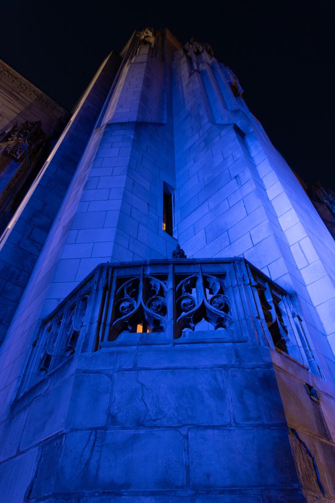 Night light of Scranton Cultural Center at the Masonic Temple