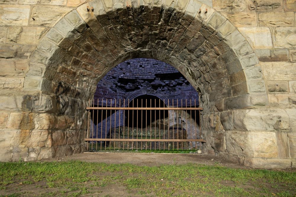 One of the blast furnaces at the Scranton Iron Furnaces