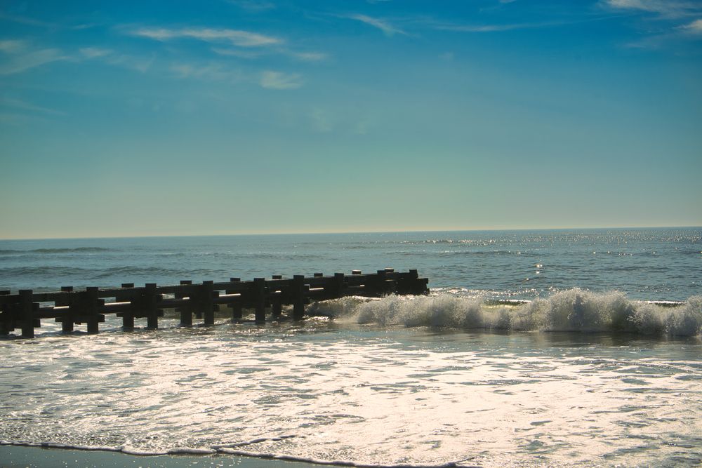 Waves crashing at Sea Isle City Beach.