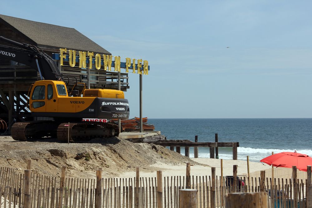 View of Funtown Pier at Seaside Park Beach