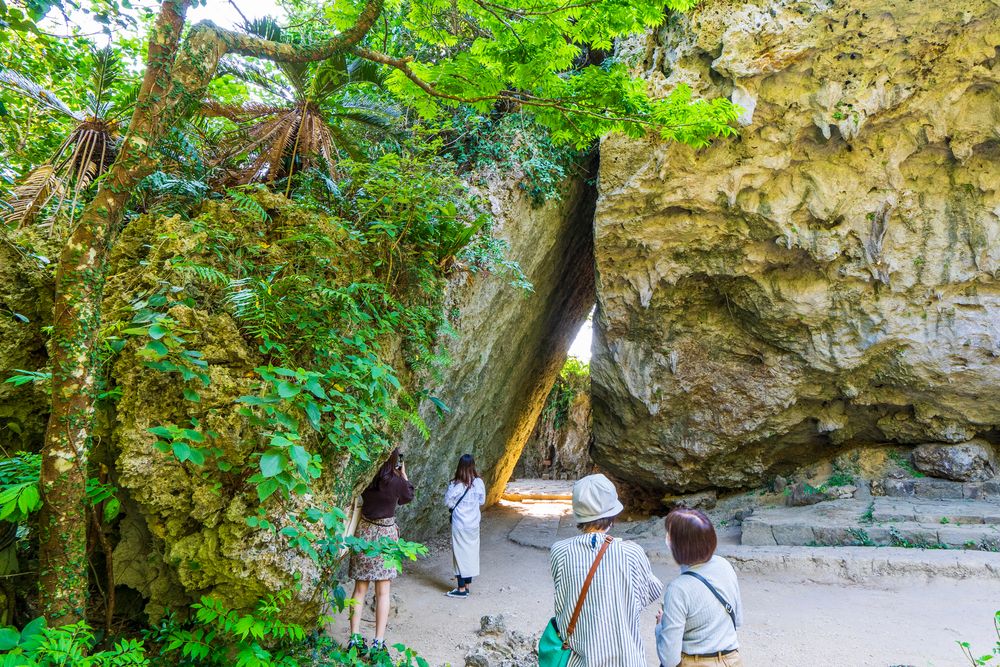 People touring Sefa Utaki