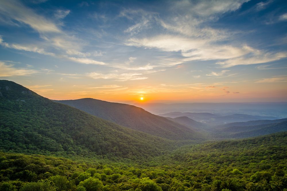 Vibrant sunrise at Shenandoah Valley