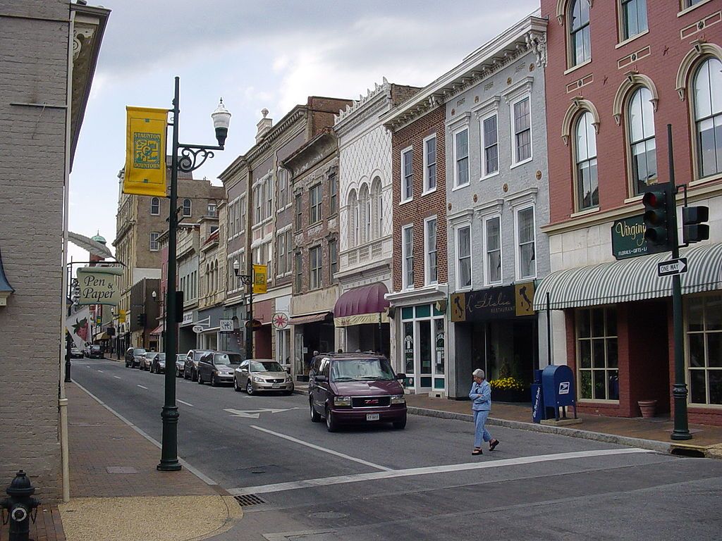 View of Downtown Staunton's stores