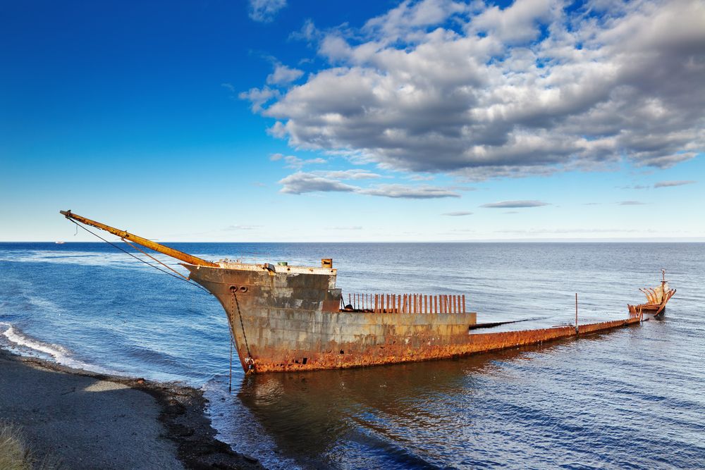 Shipwrecks along shores of Punta Arenas