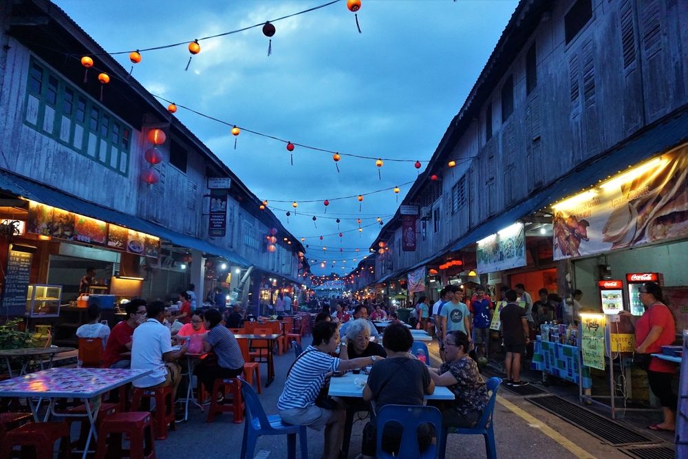 People enjoying their food at Siniawan Night Market